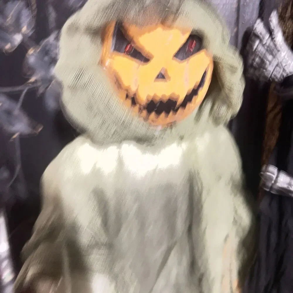 Halloween Hanging Decorations (2) Skeleton and Scary Jack-o’-lantern  w/chains